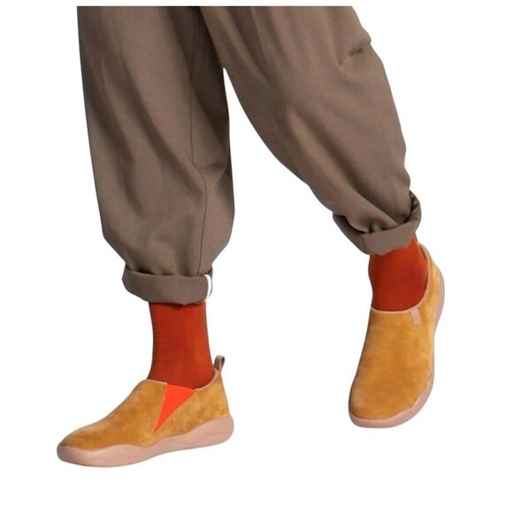 Uin Khaki Cow Suede Toledo II Men Size 10 Slip On Comfort Shoe $215 Walking - Picture 1 of 11